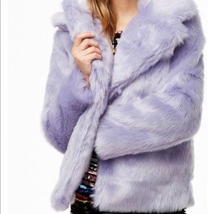Forever 21 Lavender Faux Fur Coat Jacket Blazer SUPER SOFT AND WARM